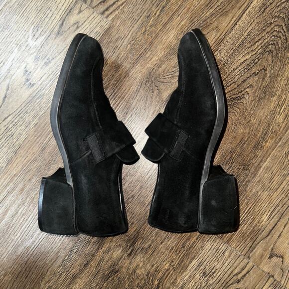 Rare Vtg 90s ECCO Black Suede Chunky Loafer Euro 39 8/8.5 - Picture 4 of 8